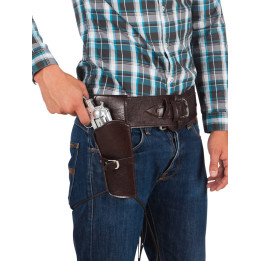 Cowboy Gürtel mit Holster für Erwachsene, 110 cm, braun