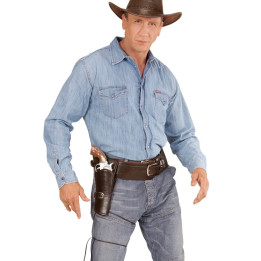 Cowboy Ceinture avec étui pour adultes, 100 - 115 cm, marron