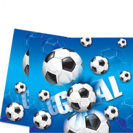 Fussball Party Tischdecke Goal: Tischdekoration, 120 x 180 cm, blau/weiss