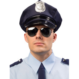 Police mirror glasses, black
