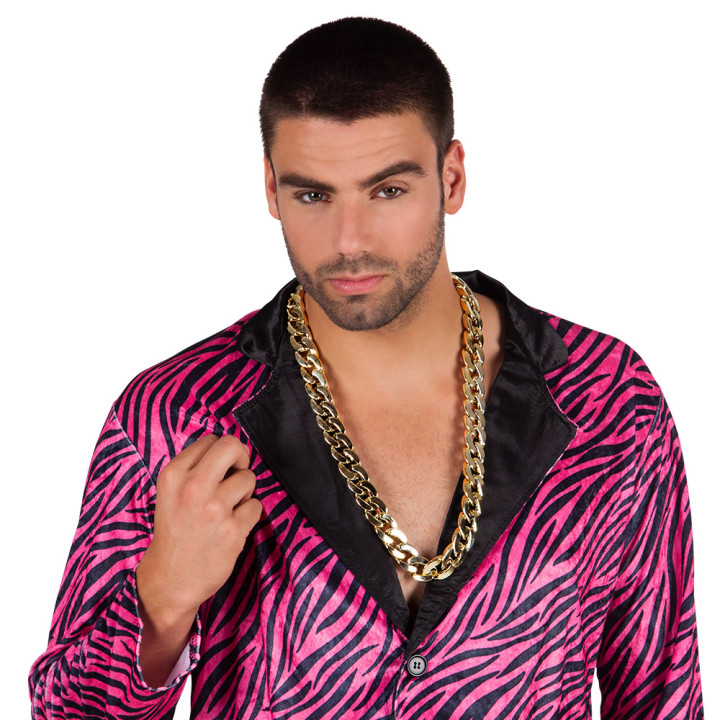 Gangster rapper necklace, 70 cm, or/gold