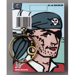 Boucle d'oreille créole pirate, or