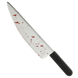 Couteau à viande, taché de sang, 48 cm, gris