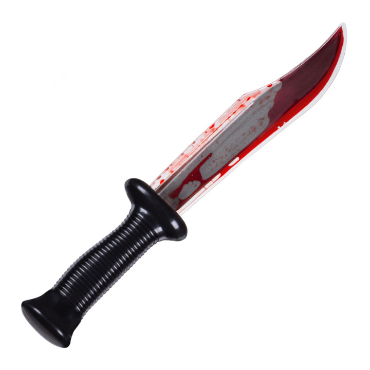 Knife with flowing blood, 35 cm, multicolored