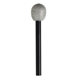 Microphone en plastique, 25 cm, argent